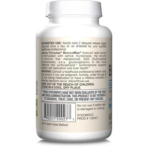 Jarrow Formulas BroccoMax Sulforaphane Generator 35 mg, Sulforaphane Glucosinolate & Myrosinase, Broccoli Seed Supplement for Liver Health Support, 60 Delayed Release Veggie Capsules, 30 Day Supply - görsel 4