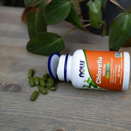 NOW Foods Supplements, Chlorella 1000 mg with naturally occurring Chlorophyll, Beta-Carotene, mixed Carotenoids, Vitamin C, Iron and Protein, 120 Tablets - görsel 4