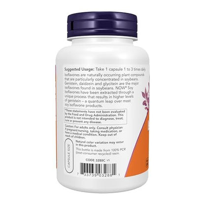 NOW Foods Supplements, Soy Isoflavones, 60 mg (Plant Compounds Particularly Concentrated in Soybeans, like Genistein, Daidzein and Glycitein), 120 Veg Capsules