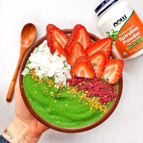 NOW Foods Supplements, Certified Organic, Spirulina Powder, Rich in Beta-Carotene (Vitamin A) and B-12 with naturally occurring GLA & Chlorophyll, 4-Ounce - görsel 11