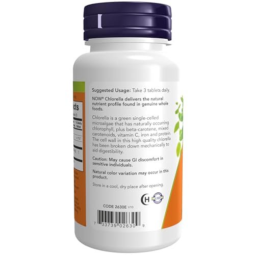 NOW Foods Supplements, Chlorella 1000 mg with naturally occurring Chlorophyll, Beta-Carotene, mixed Carotenoids, Vitamin C, Iron and Protein, 60 Tablets - görsel 6