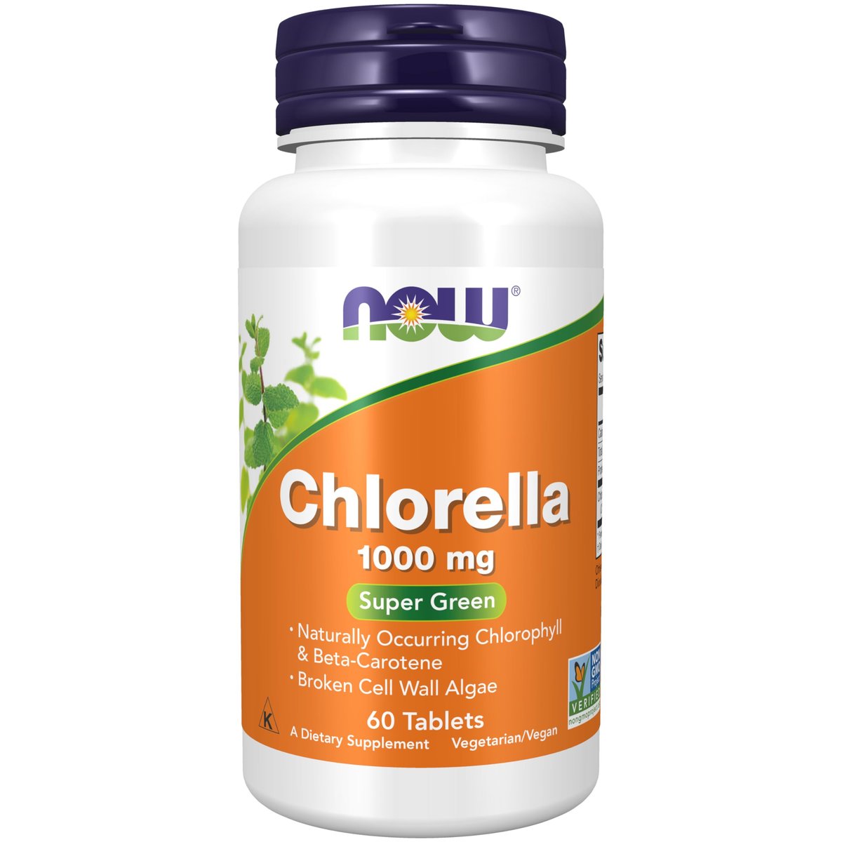 NOW Foods Supplements, Chlorella 1000 mg with naturally occurring Chlorophyll, Beta-Carotene, mixed Carotenoids, Vitamin C, Iron and Protein, 60 Tablets - görsel 1