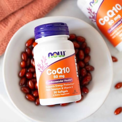 NOW Foods Supplements, CoQ10 50 mg, Pharmaceutical Grade, All-Trans Form produced by Fermentation, 50 Softgels - görsel 1