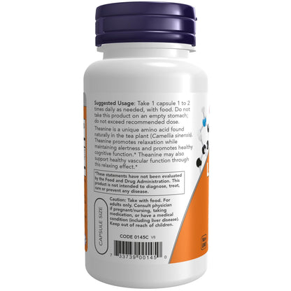NOW Foods Supplements, L-Theanine 100 mg – 90 Count Bottle: A one-month supply at the recommended dosage of one – Image 5