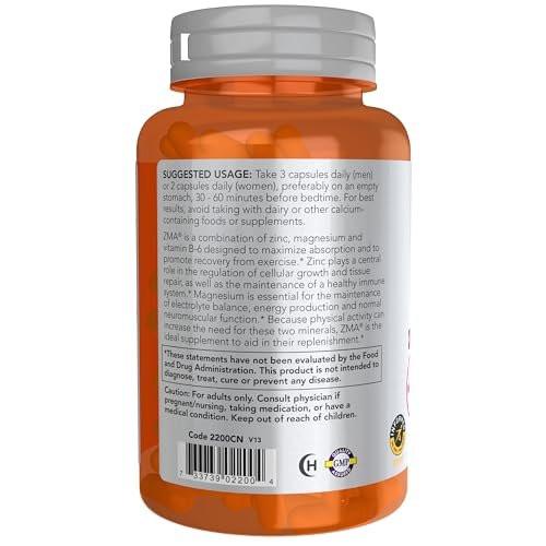 NOW Foods Sports Nutrition, ZMA (Zinc, Magnesium and Vitamin B-6), Enhanced Absorption, Sports Recovery*, 90 Capsules - görsel 6