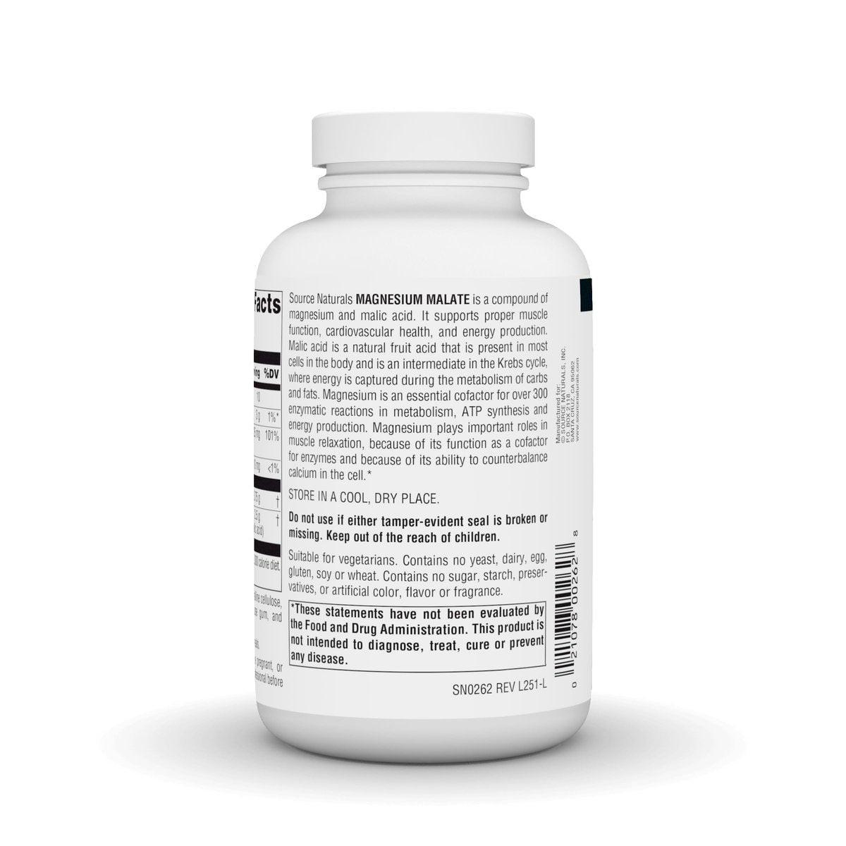 Source Naturals Magnesium Malate - 3750mg Per Serving - Essential Magnesium Malic Acid Supplement - 180 Tablets - görsel 3