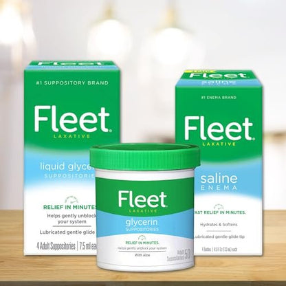 Fleet Laxative Saline Enema, Constipation Relief for Adults, Fast-Acting Prefilled Enema Kit, 4.5 Fl Oz, 2 Bottles