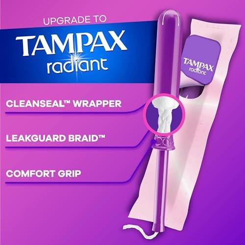 Tampax Cardboard Tampons for Women Super Absorbency, Anti-Slip Grip, LeakGuard Skirt, Unscented, 40 Count - görsel 8