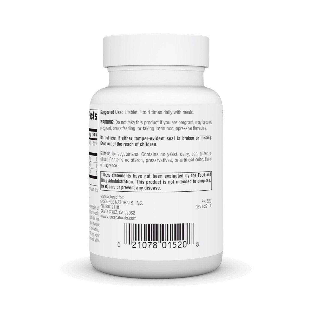Source Naturals DIM, Diindolylmethane, 100mg - 30 Tablets - görsel 1