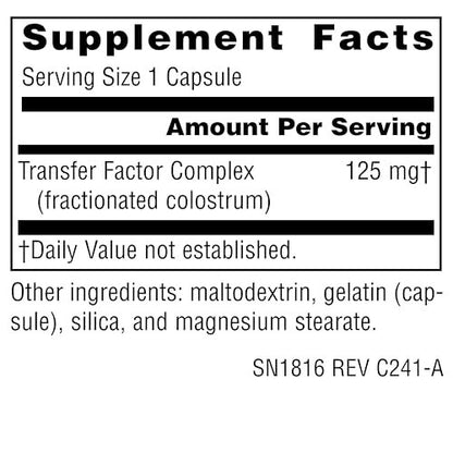 Source Naturals Wellness Transfer Factor, Supports Immune System Response* 125mg, 60 Capsules