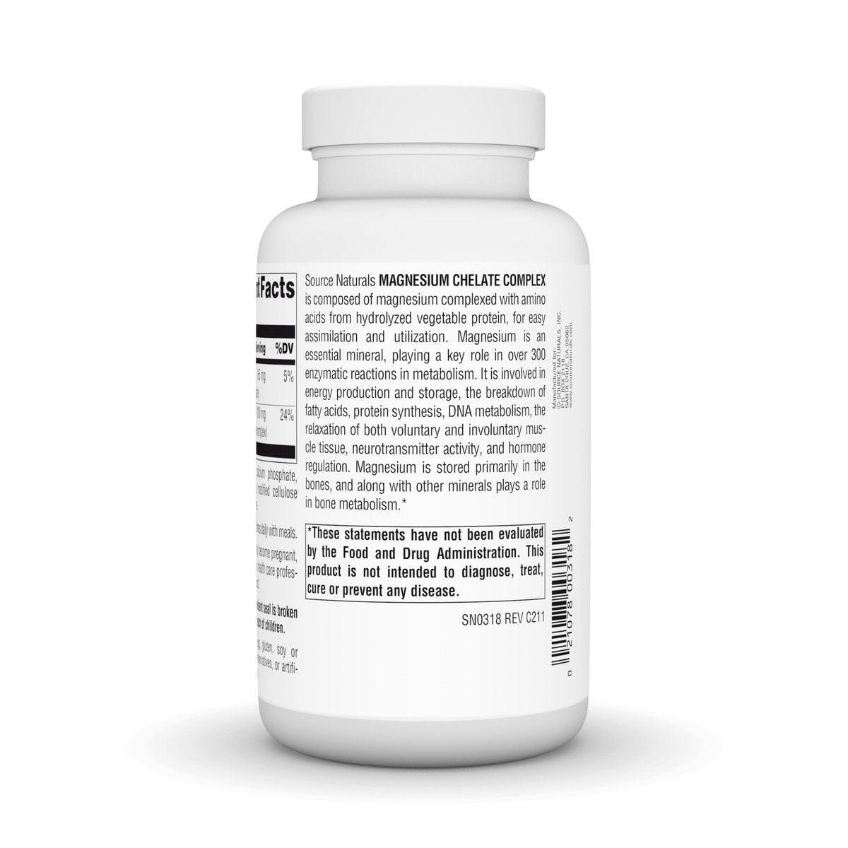 Source Naturals Magnesium Chelate - Supports Nerve & Muscle Function - 250 Tablets - görsel 1