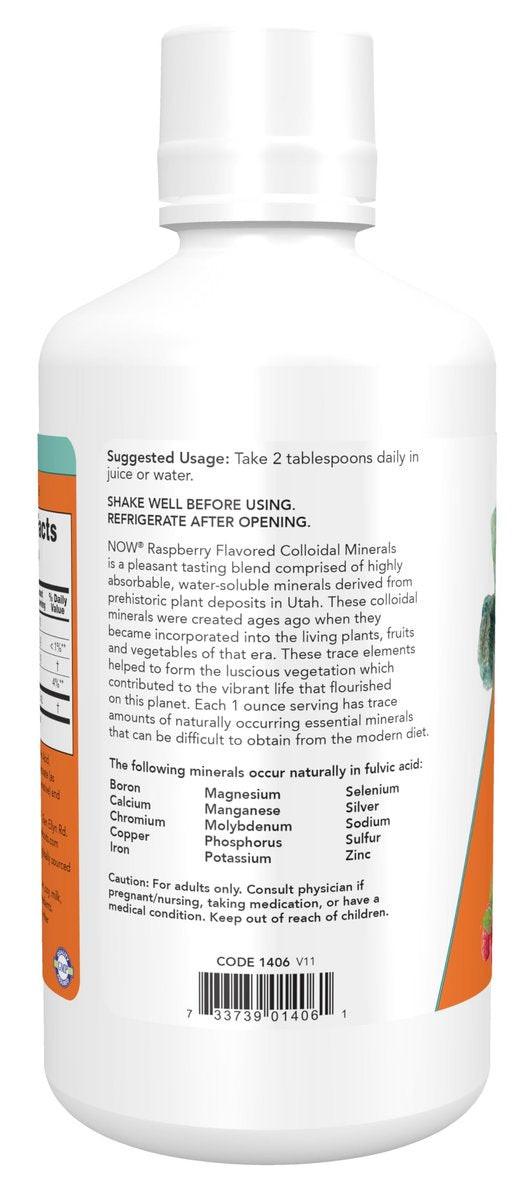 NOW Foods Colloidal Minerals Liquid, Plant Derived, Essential Trace Minerals, Raspberry, 32 oz - görsel 5