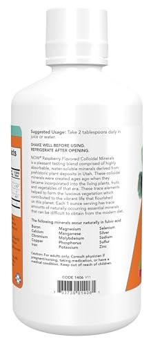 NOW Foods Colloidal Minerals Liquid, Plant Derived, Essential Trace Minerals, Raspberry, 32 oz - görsel 6