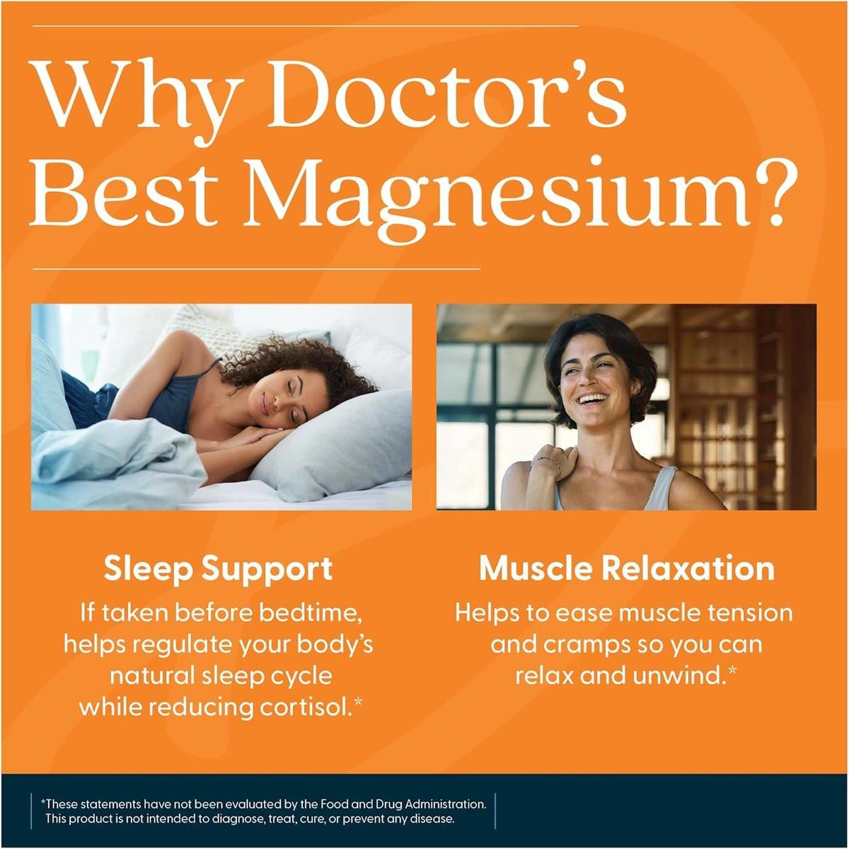 Doctor's Best High Absorption Magnesium Glycinate Lysinate Supplement for Sleep Support - Chelated Magnesium Tablets for Women & Men, 200mg per Serving, Supports Calm & Relaxation, Vegan - 120 Count - görsel 15