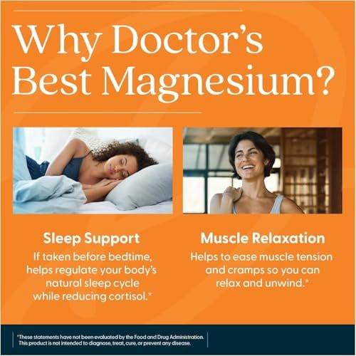 Doctor's Best High Absorption Magnesium Glycinate Lysinate Supplement for Sleep Support - Chelated Magnesium Tablets for Women & Men, 200mg per Serving, Supports Calm & Relaxation, Vegan - 120 Count - görsel 16