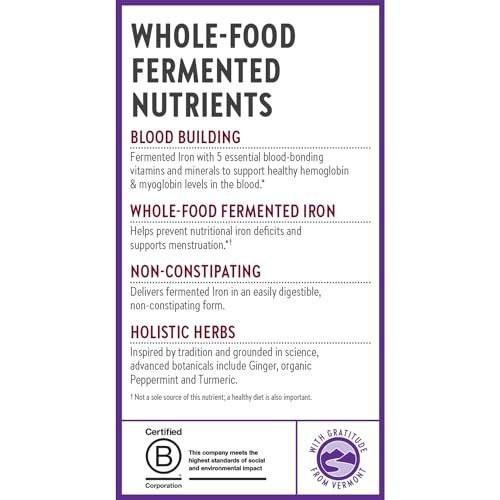 New Chapter Iron Supplement, Whole-Food – 3-Month Supply: Each bottle contains 90 tablets, offering a convenient – Image 10