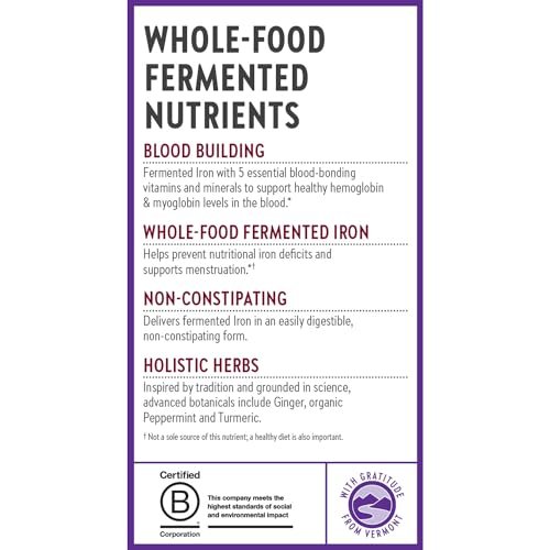 New Chapter Iron Supplement, Whole-Food – 3-Month Supply: Each bottle contains 90 tablets, offering a convenient – Image 16