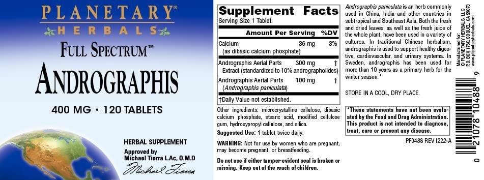 Planetary Herbals Full Spectrum Andrographis 400mg – Supports Healthy Digestive, Cardiovascular & Urinary Systems, Liver & Immune Function – Ayurvedic Herb – 120 Tablets - görsel 6