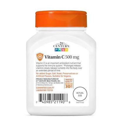 21st Century Vitamin C 500 mg Prolonged Release Tablets, 110 Count