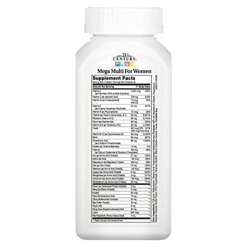 21st Century Mega Multi for Women Tablets, – Antioxidant Support: Includes antioxidants such as vitamin C and E to – Image 2