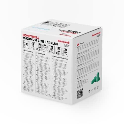 Howard Leight by Honeywell Max Lite Low Pressure Corded Disposable Foam Earplugs, 100 Pairs (LPF-30), Green - görsel 9