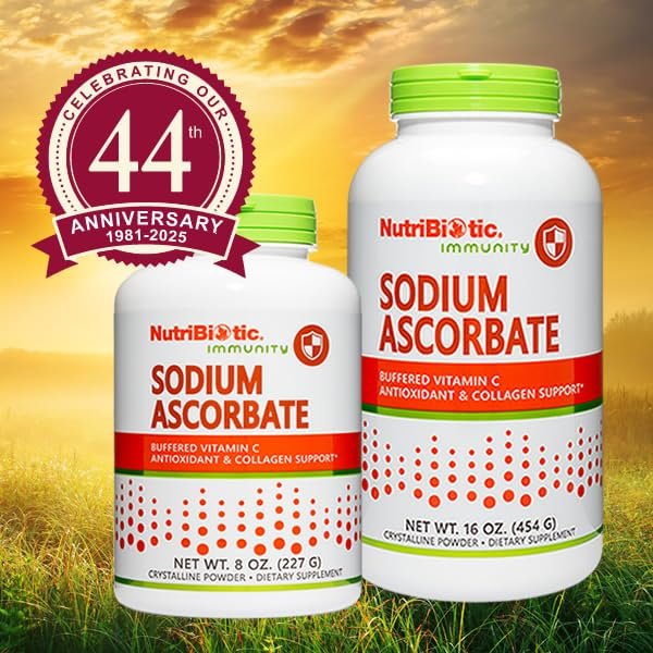 NutriBiotic Sodium Ascorbate Buffered Vitamin C Powder, 8 Oz | Vegan, Non Acidic & Easier on Digestion Than Ascorbic Acid | Essential Immune Support & Antioxidant Supplement | Gluten & GMO Free - görsel 4