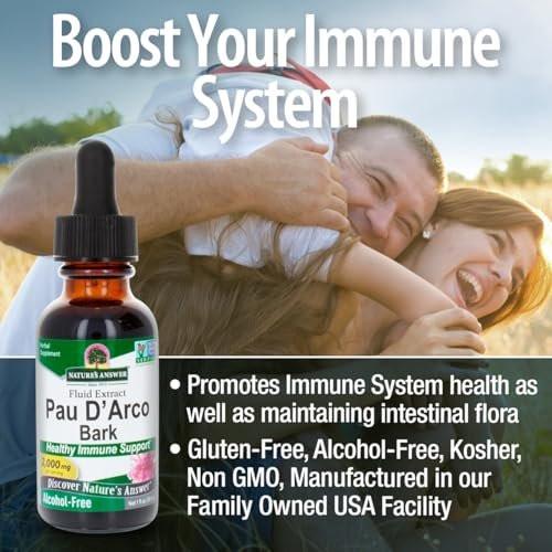 Nature's Answer PAU D'Arco Inner Bark | Supports Immune System | Helps Maintain Intestinal Flora | Alcohol-Free, Gluten-Free, Kosher Certified & No Preservatives 1oz Extract | Single Count - görsel 4