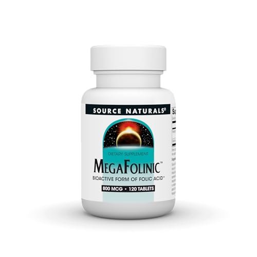 Source Naturals MegaFolinic, Bioactive Form of Folic Acid, 800 mcg - 120 Tablets - görsel 1