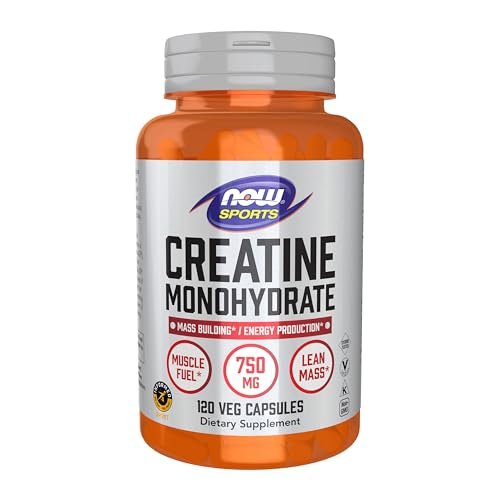 NOW Foods Sports Nutrition, Creatine Monohydrate 750 mg, Mass Building*/Energy Production*, 120 Veg Capsules - görsel 6