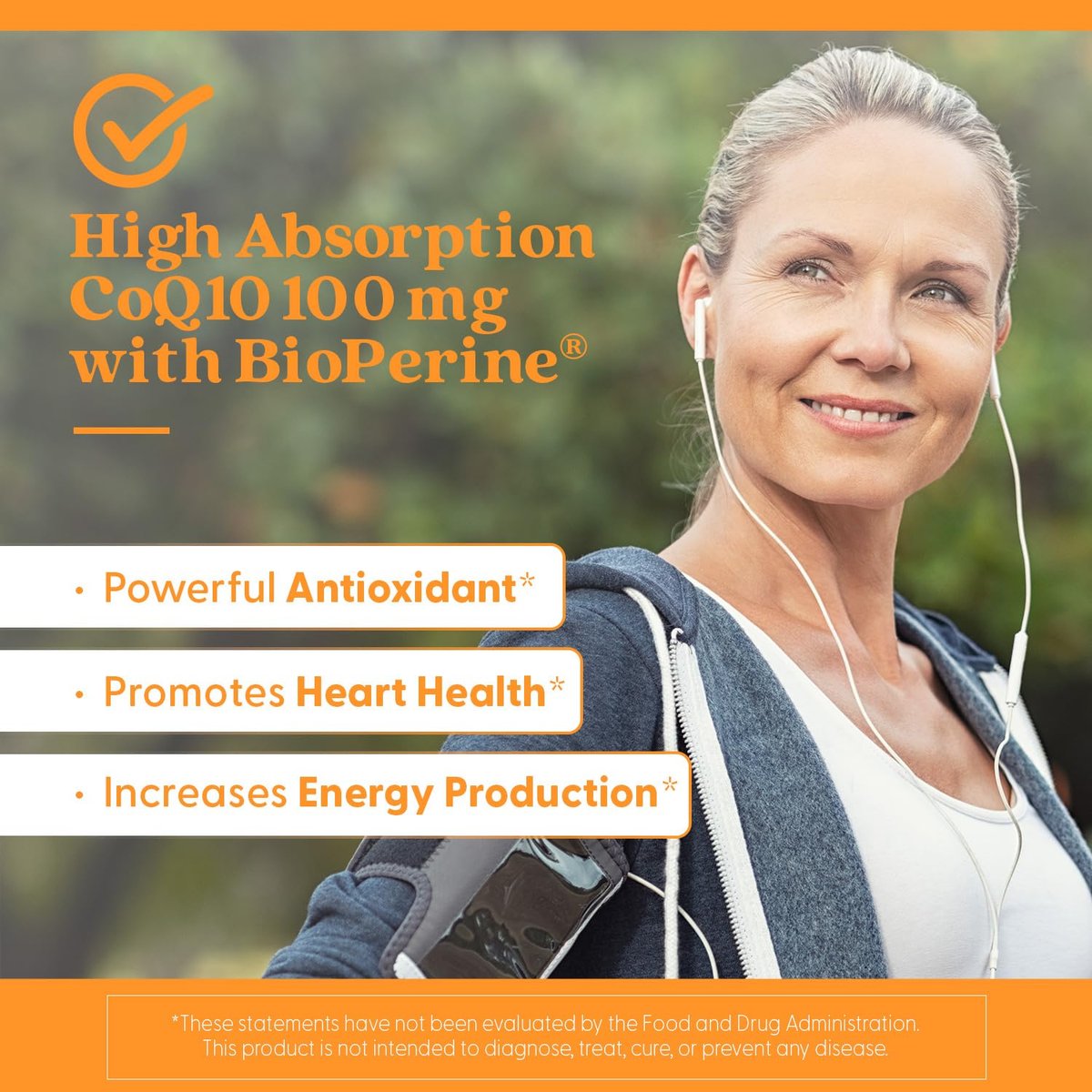 Doctor's Best High Absorption CoQ10 with BioPerine Supplement - Coenzyme Q10 Softgels for Heart Health & Antioxidant Support, Naturally Fermented CoQ10 100mg for Women & Men, Non GMO - 120 Softgels - görsel 4