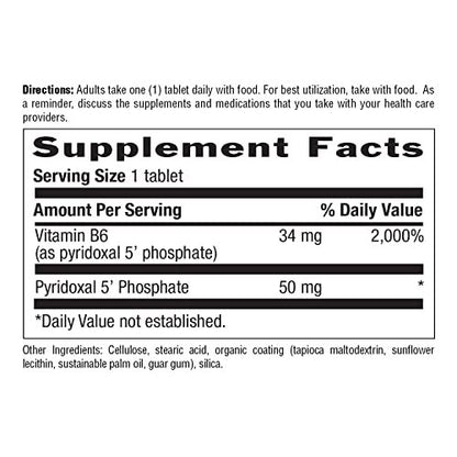 Country Life P-5-P Vitamin B6 – Bioavailable Pyridoxal-5-Phosphate Supplement for Energy, Nervous System Support, and Red Blood Cell Growth – Certified Gluten Free, Vegan, Non-GMO – 100 Capsules
