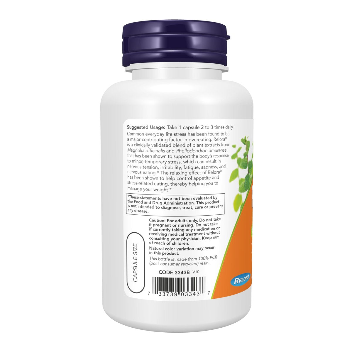 NOW Supplements, Relora 300 mg (a Blend of Plant Extracts from Magnolia officinalis and Phellodendron amurense), 120 Veg Capsules - görsel 3