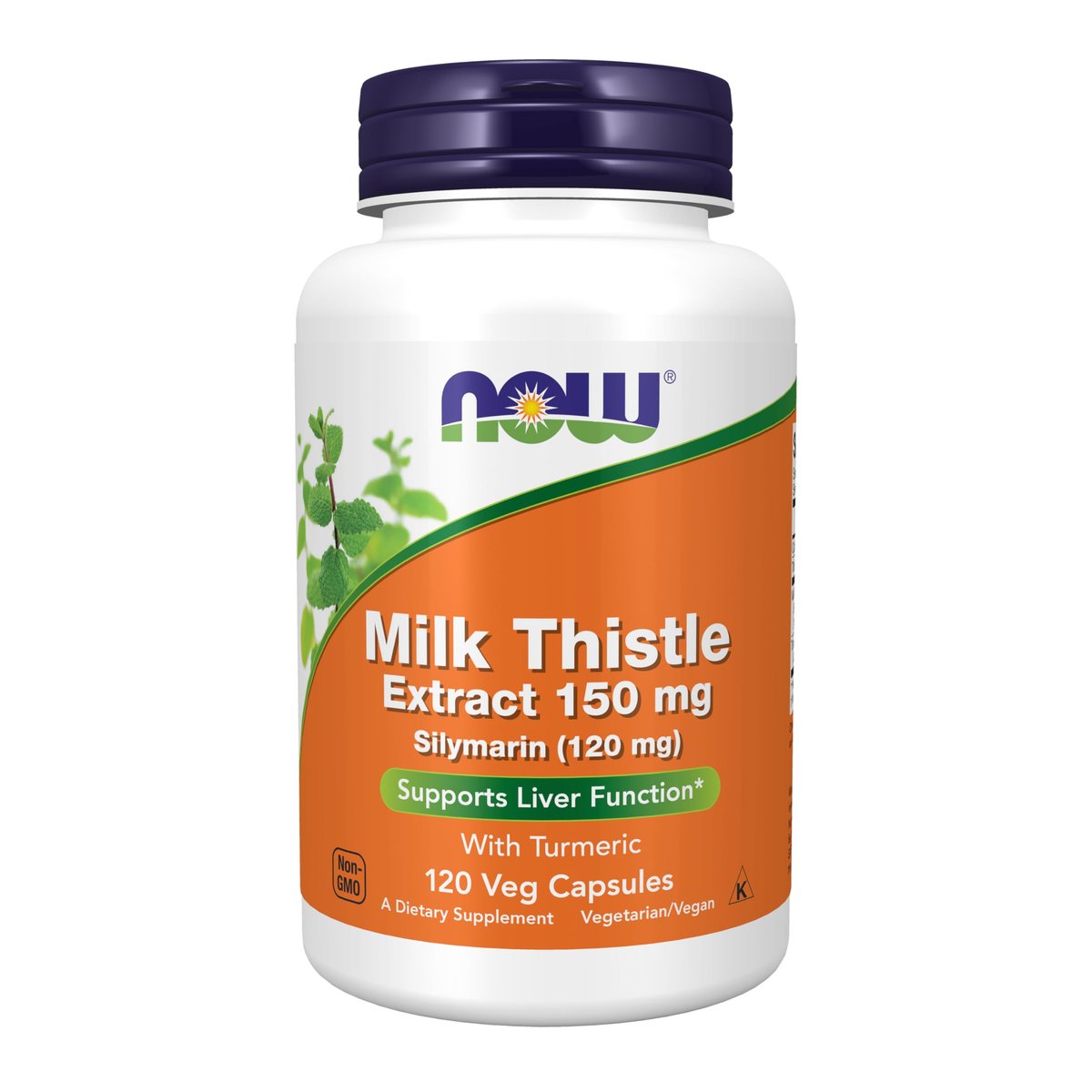 NOW Foods Supplements, Silymarin Milk Thistle Extract 150 mg with Turmeric, Supports Liver Function*, 120 Veg Capsules - görsel 1