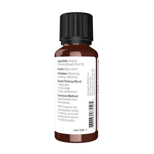 NOW Essential Oils, Ginger Oil, Spicy Aromatherapy Scent, Steam Distilled, 100% Pure, Vegan, Child Resistant Cap, 1-Ounce - görsel 2
