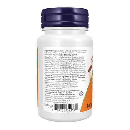 NOW Foods Supplements, ChewyZymes, Broad Spectrum Chewable Enzymes, Berry Flavor, 90 Chewables
