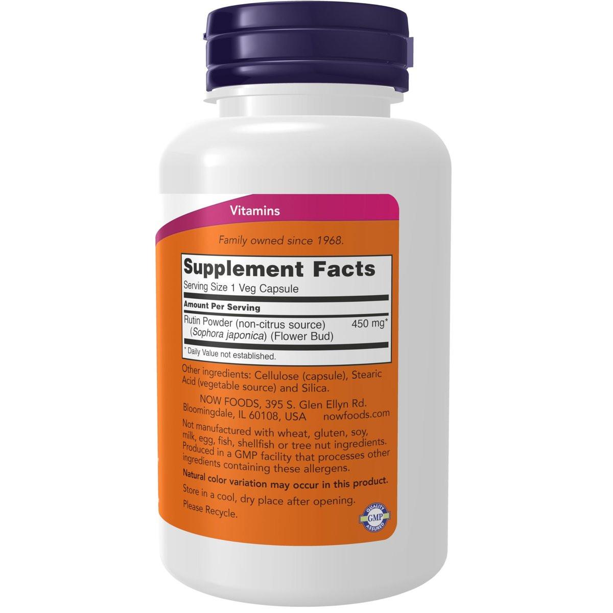 NOW Foods Supplements, Rutin (Sophora japonica) 450 mg, Free Radical Scavenger*, Cell Defense*, 100 Veg Capsules - görsel 4