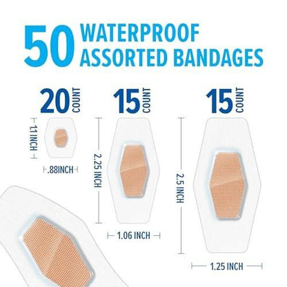 Nexcare Waterproof Clear Bandages, Covers And Protects, Assorted Sizes, 3 Packs, 150 Count