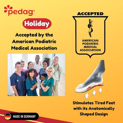 Pedag Holiday 3/4 Arch Support Inserts for Plantar Fasciitis – Leather Orthotic for Dress Shoes with Metatarsal Pad & Heel Cushion – Handmade in Germany – APMA Accepted – Women's 9