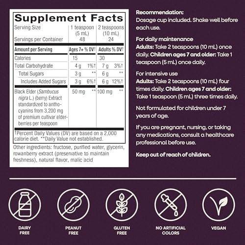 Nature’s Way Sambucus Elderberry Traditional Immune Syrup, Highly Concentrated Black Elderberry Extract, Traditional Immune Support, Delicious Berry Flavored, 8 Fl Oz (Packaging May Vary) - görsel 15