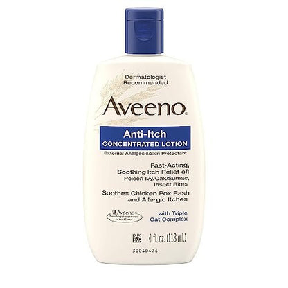 Aveeno Anti-Itch Concentrated Lotion, 4-Ounce Bottles (Pack of 3)