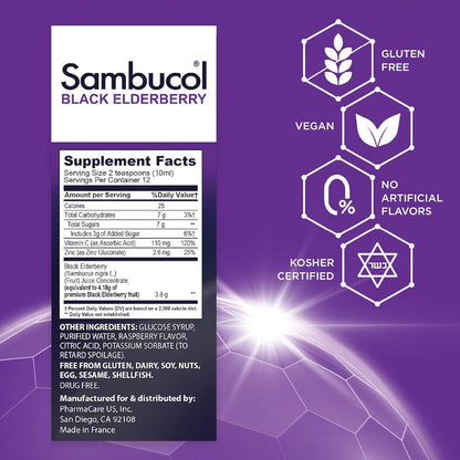 Sambucol Black Elderberry Syrup Original Formula, 7.8 Ounce Bottle