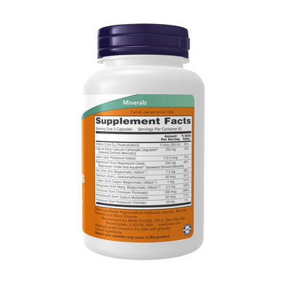 NOW Supplements, Full Spectrum Mineral Caps, Multi Mineral Formula, 120 Veg Capsules