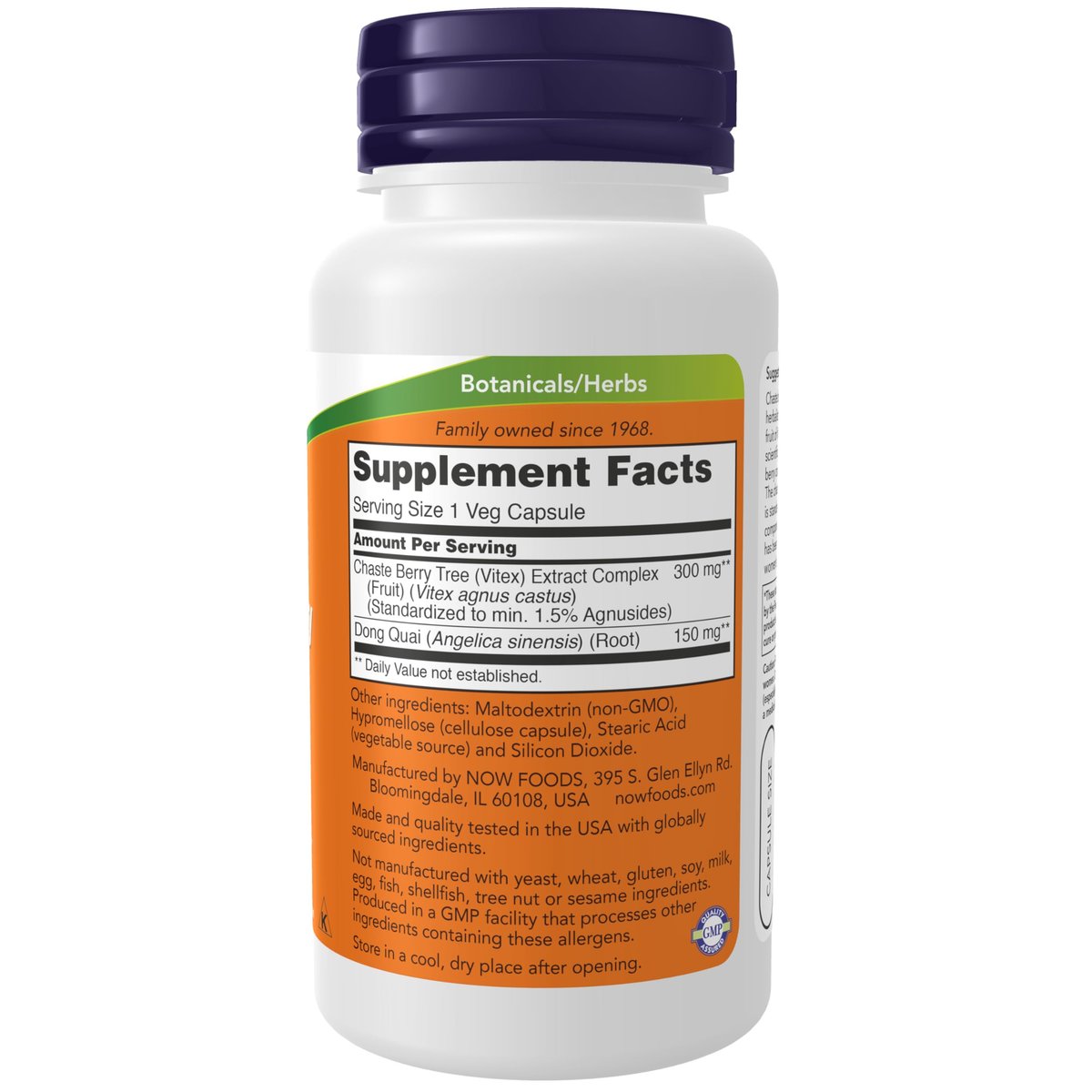 NOW Supplements, Chaste Berry Vitex Extract 300 mg with Dong Quai, Women's Health*, 90 Veg Capsules - görsel 3