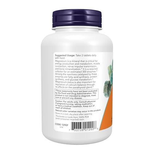 NOW Foods Supplements, Magnesium Citrate 200 mg, Enzyme Function*, Nervous System Support*, 100 Tablets - görsel 2