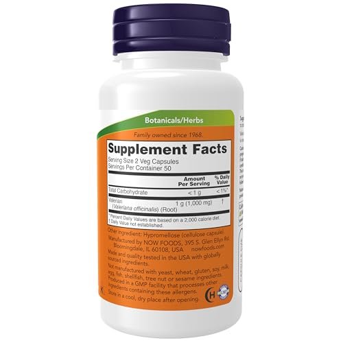 NOW Supplements, Valerian Root (Valeriana officinalis) 500 mg, Herbal Supplement, 100 Veg Capsules - görsel 2
