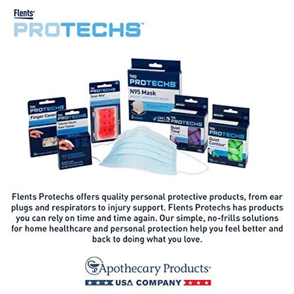 Flents Protechs Reusable Super Sleep Ear Plugs, Ideal For Loud Noise, Reduces Pressure And Background Noise, 10 Pairs With Travel Size Case, Easy Use With Comfort Fit, NRR 29, Teal, Made In The USA