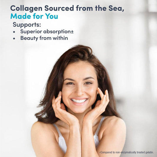 NeoCell Marine Collagen Peptides Capsules | 120 Pills | with Hyaluronic Acid | Plus Vitamin C | for Women and Men