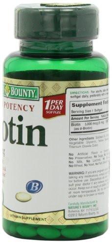 Nature's Bounty Super Potency Biotin 5000mcg - 72 softgels (Pack of 2) - görsel 1