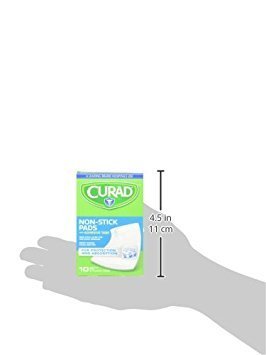 Curad Non-Stick Pads, 2 Inches X 3 Inches with Adhesive Tabs, 10 Count - görsel 2