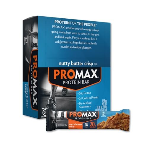Promax Protein Bar, Nutty Butter Crisp, 20g – High Protein Content: 20g of protein per bar to support muscle – Image 1
